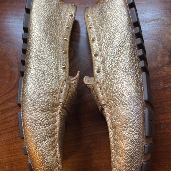 Louis Vuitton Gold Leather Suhali Lombok Driving Loafers w/ golden studs US6.5 - Picture 7 of 12
